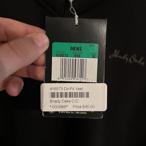 Nike Tour Performance Mens XL Black Dri Fit Golf Vest - Picture 2 of 5